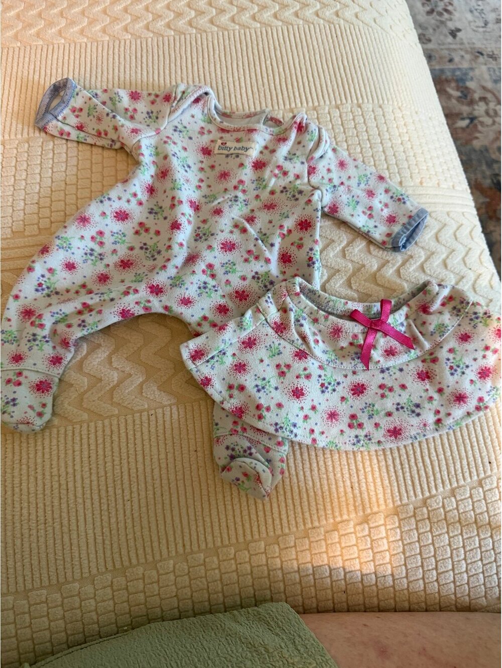 American Girl Betty, baby floral sleeper and skirt 2015 B237